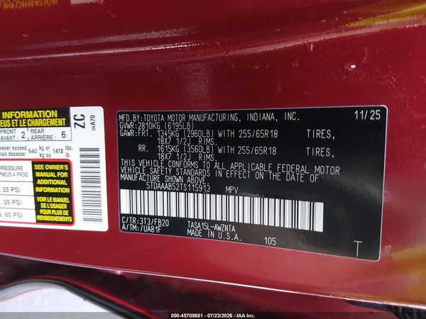 2026 TOYOTA GRAND HIGHLANDER LE