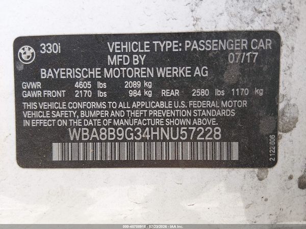 2017 BMW 3 SERIES 330I