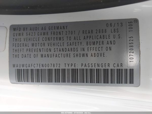 2014 AUDI A7 3.0T PREMIUM PLUS