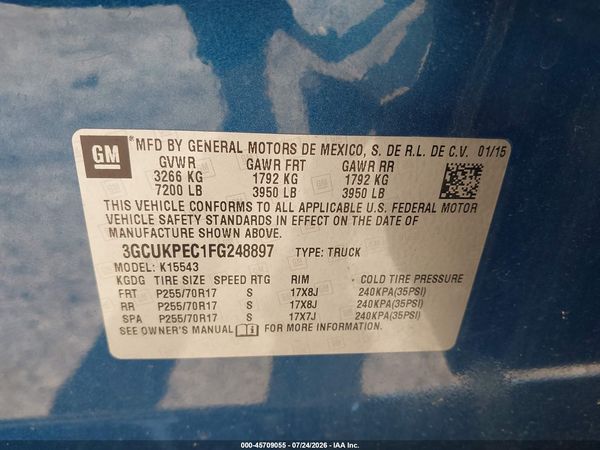 2015 CHEVROLET SILVERADO 1500 LS — I9