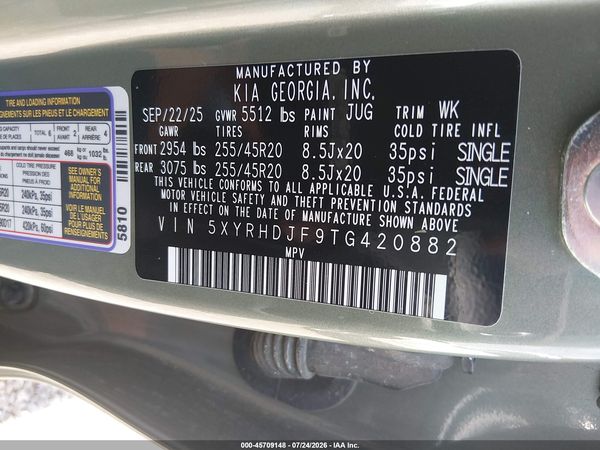 2026 KIA SORENTO X-LINE EX