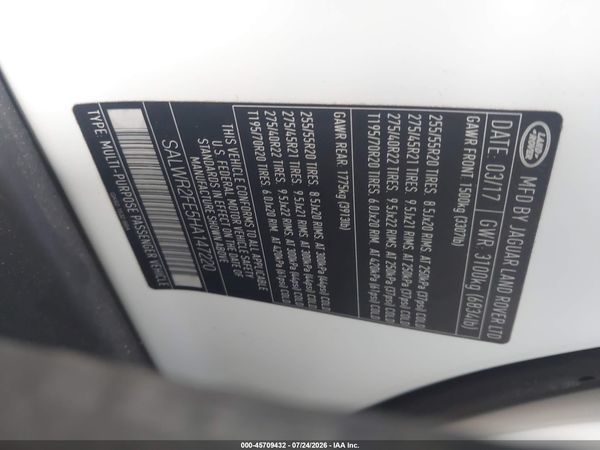2017 LAND ROVER RANGE ROVER SPORT