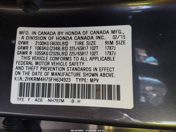 2015 HONDA CR-V EX-L