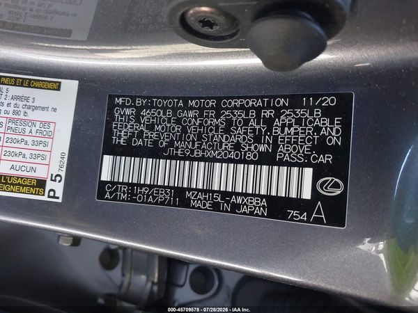 2021 LEXUS UX 250H F SPORT