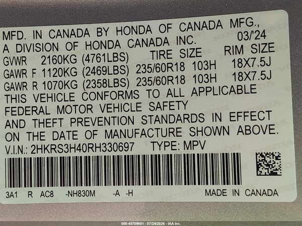 2024 HONDA CR-V EX 2WD