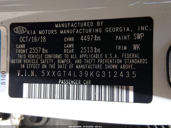 2019 KIA OPTIMA LX