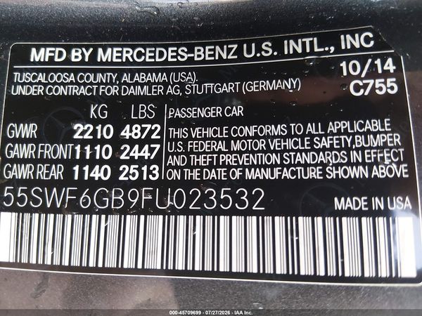 2015 MERCEDES-BENZ C 400 4MATIC