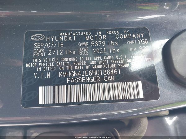 2017 GENESIS G80 3.8