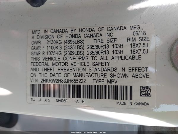2018 HONDA CR-V EX-L/EX-L NAVI