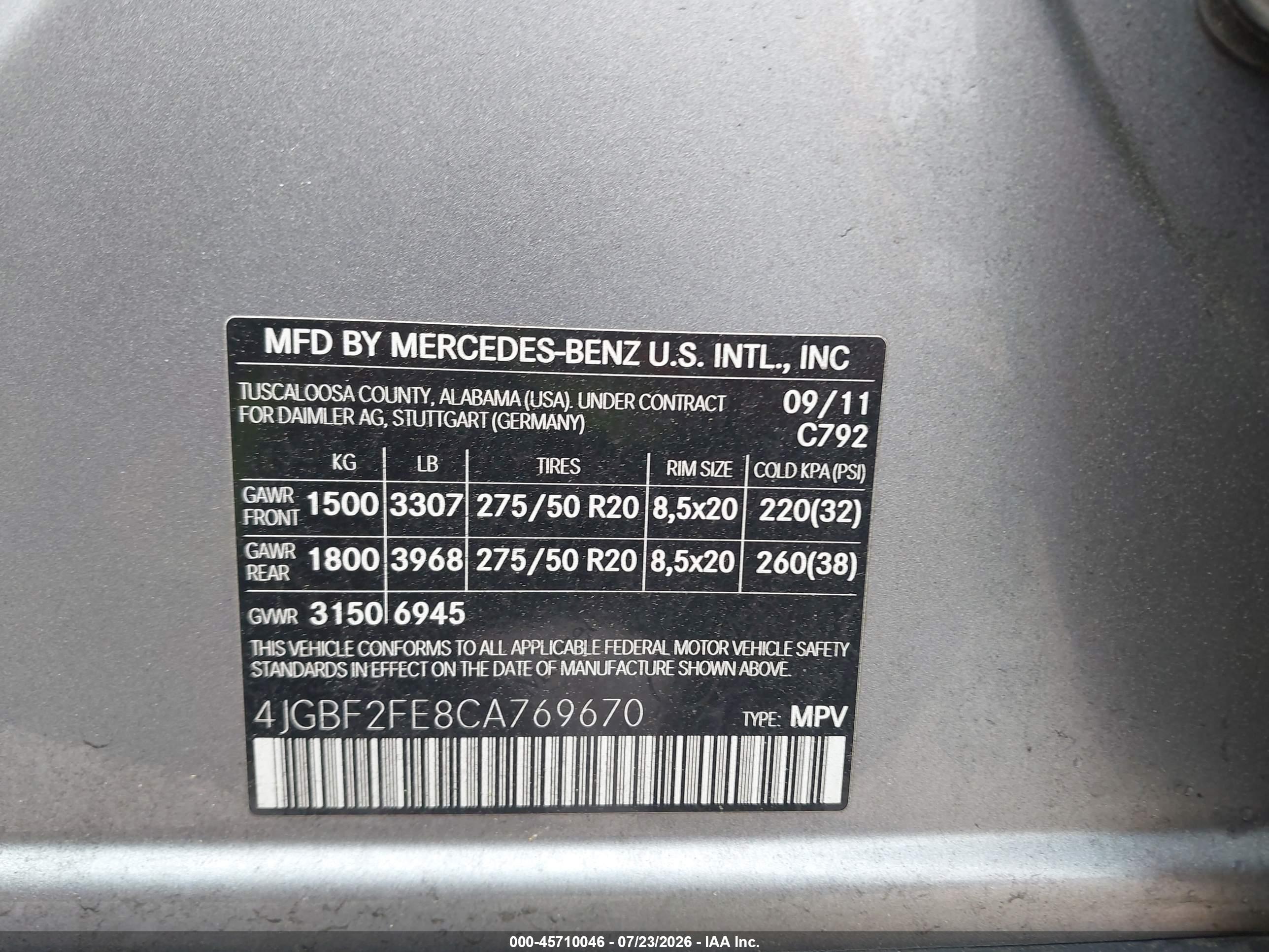 2012 MERCEDES-BENZ GL 350 BLUETEC 4MATIC