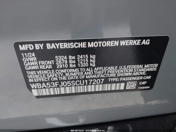2025 BMW 530I XDRIVE — I9