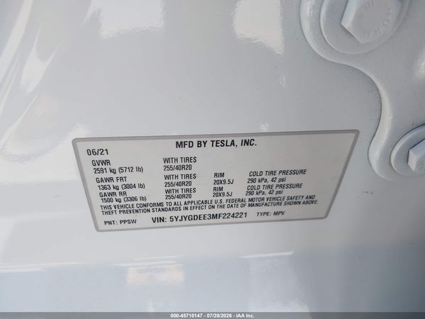 2021 TESLA MODEL Y