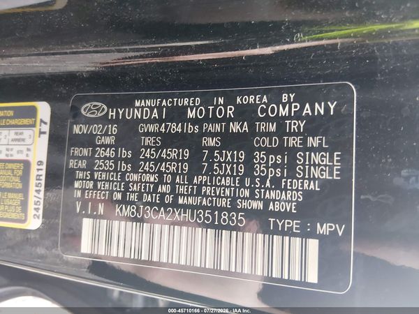 2017 HYUNDAI TUCSON LIMITED