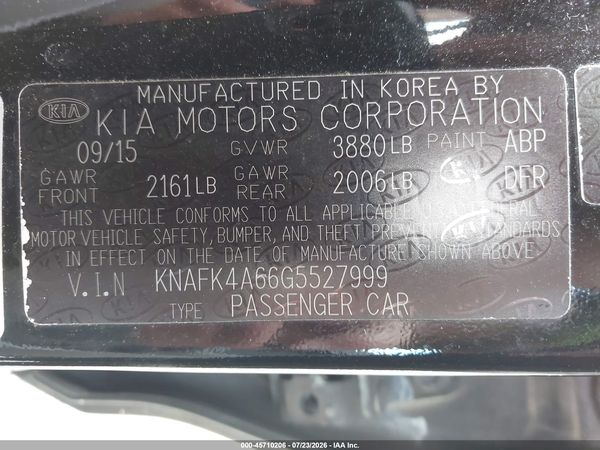 2016 KIA FORTE LX