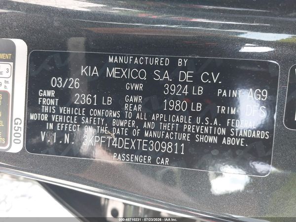 2026 KIA K4 LXS
