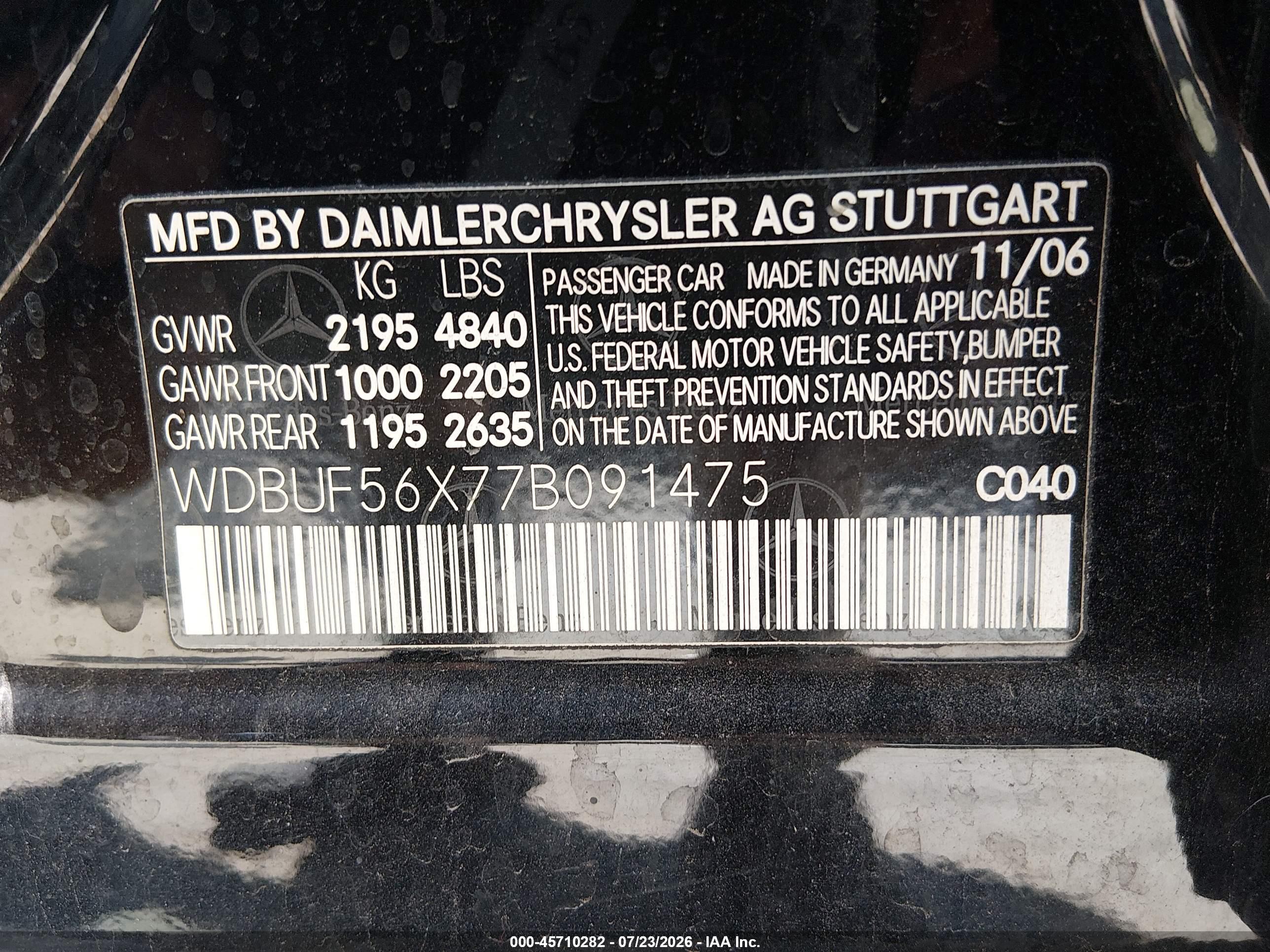 2007 MERCEDES-BENZ E 350 E350