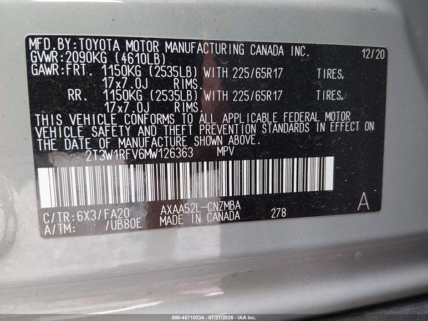2021 TOYOTA RAV4 XLE