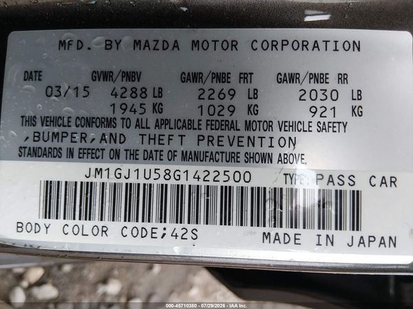2016 MAZDA MAZDA6 I SPORT