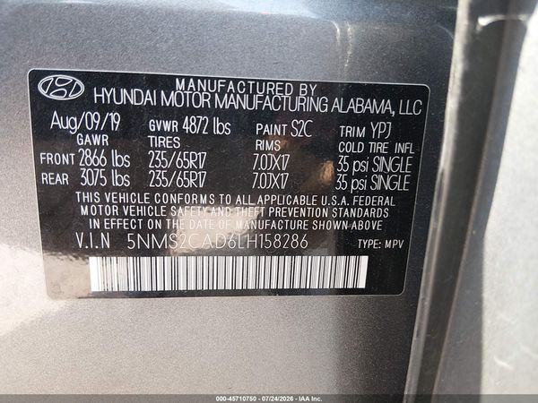 2020 HYUNDAI SANTA FE SE