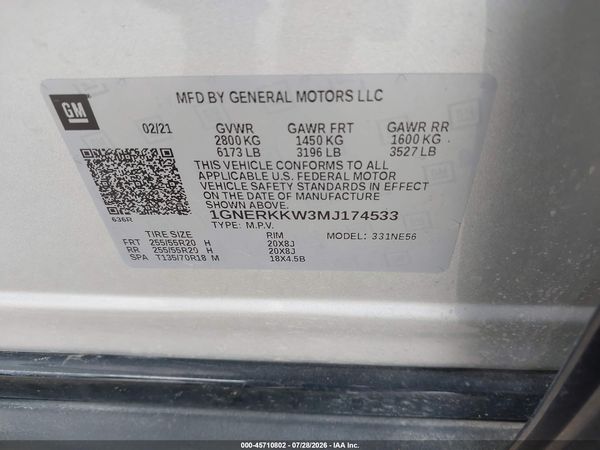 2021 CHEVROLET TRAVERSE FWD PREMIER — I9