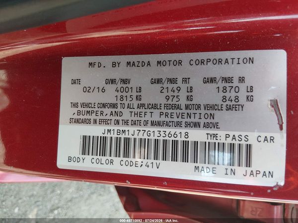 2016 MAZDA MAZDA3 I SPORT