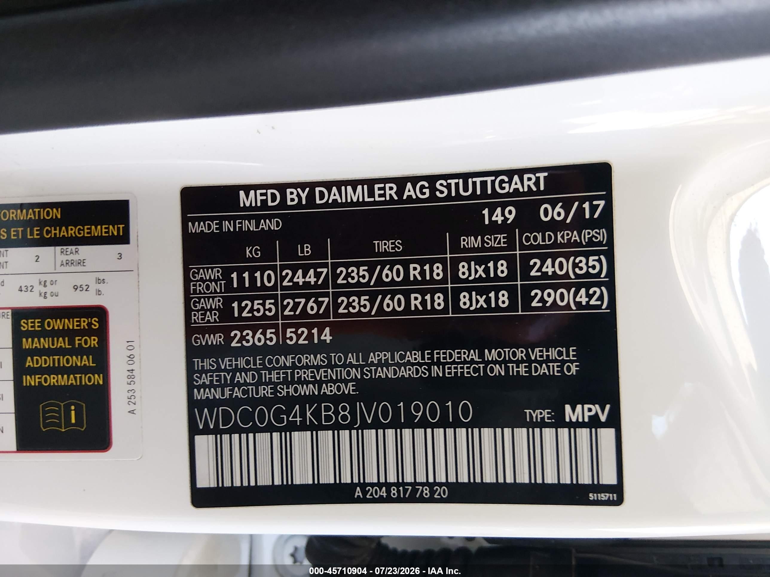 2018 MERCEDES-BENZ GLC 300 4MATIC
