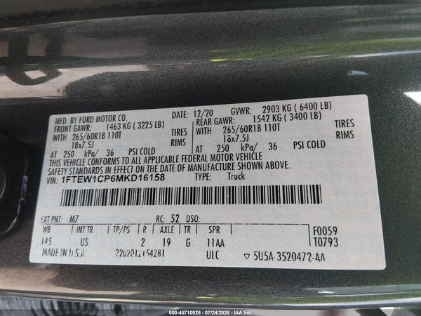 2021 FORD F-150 XLT