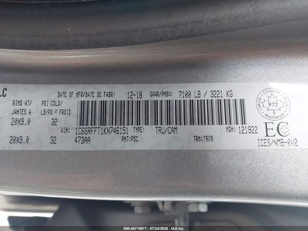 2019 RAM 1500 BIG HORN