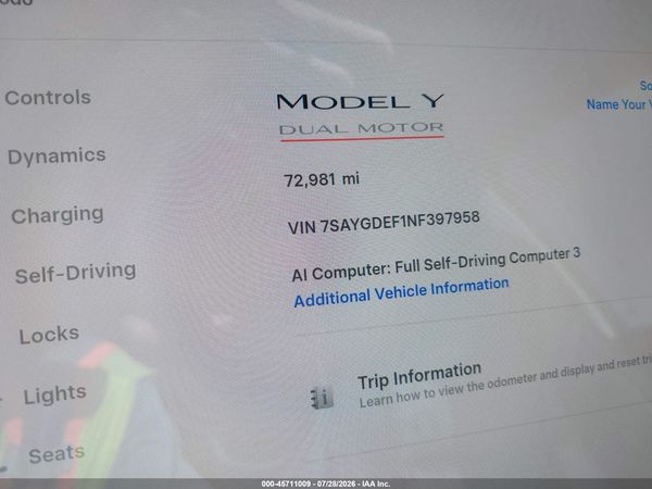 2022 TESLA MODEL Y
