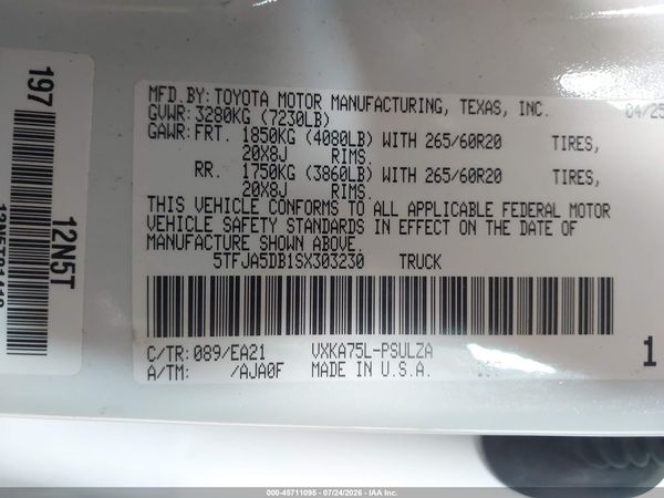2025 TOYOTA TUNDRA LIMITED