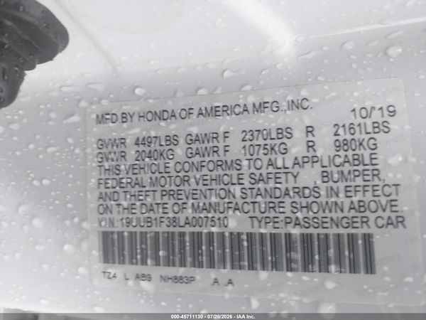 2020 ACURA TLX STANDARD