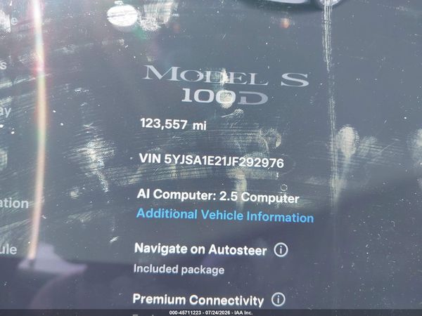 2018 TESLA MODEL S 100D/75D/P100D
