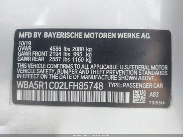 2020 BMW 330I
