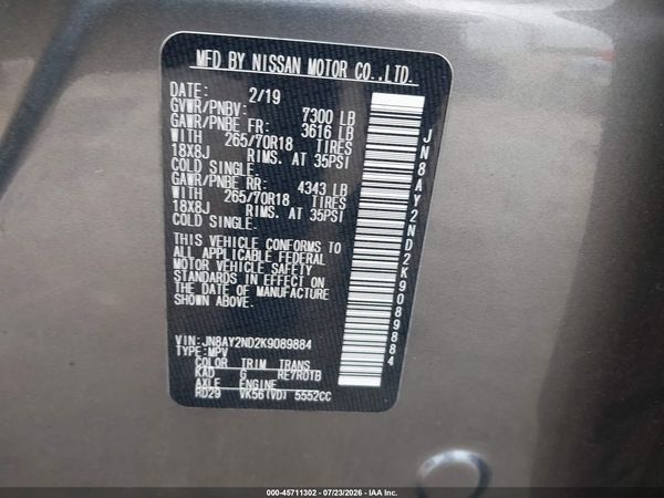 2019 NISSAN ARMADA SV