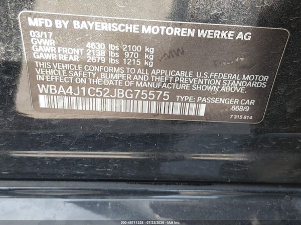 2018 BMW 430I GRAN COUPE