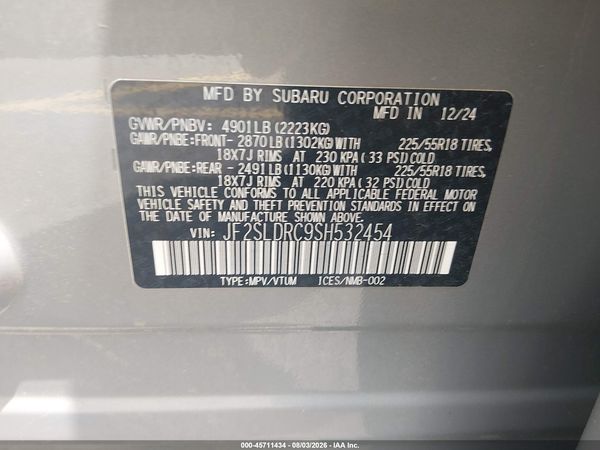 2025 SUBARU FORESTER LIMITED — I9