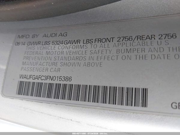 2015 AUDI A6 3.0T PREMIUM PLUS