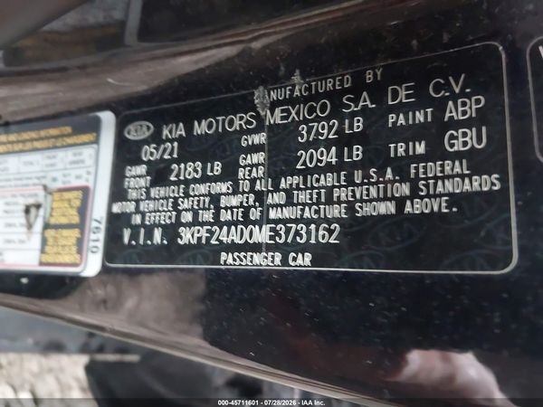 2021 KIA FORTE LXS