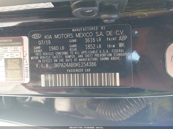 2019 KIA RIO LX