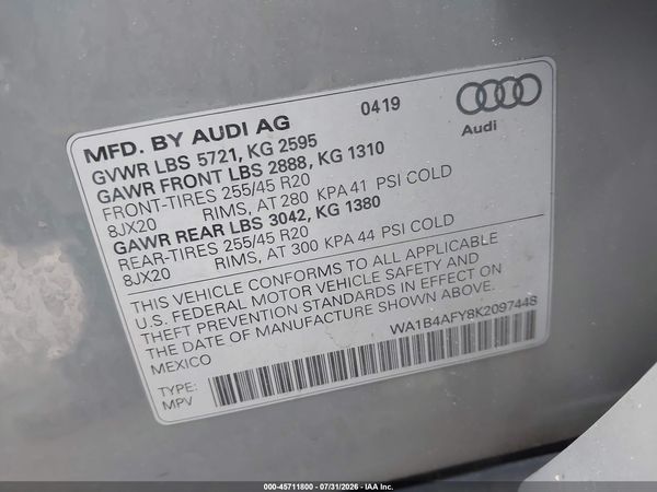 2019 AUDI SQ5 3.0T PREMIUM