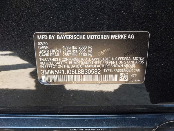 2020 BMW 330I NA