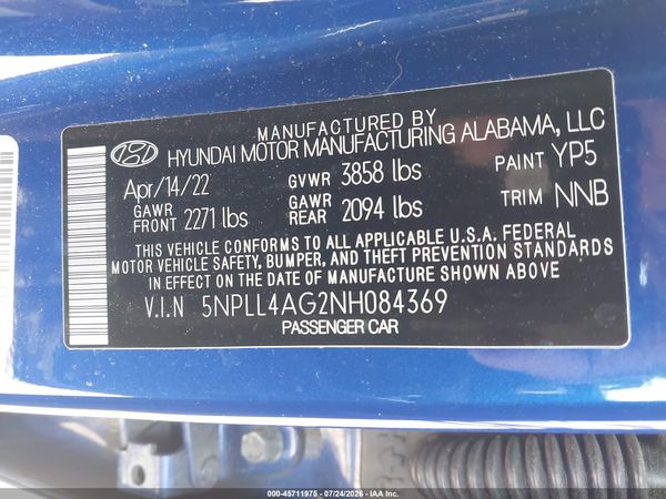 2022 HYUNDAI ELANTRA SE