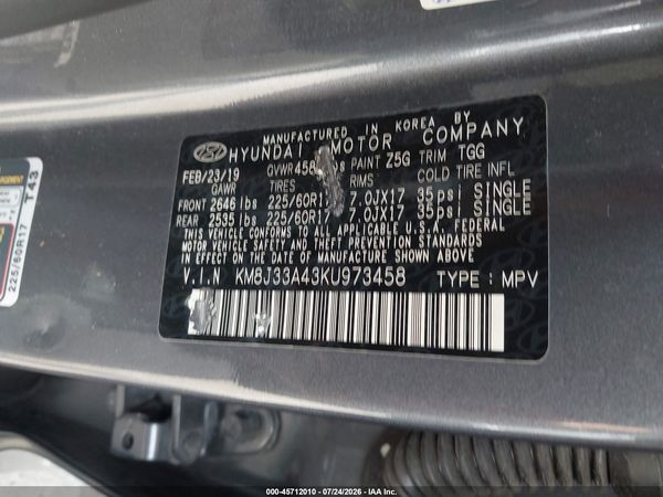 2019 HYUNDAI TUCSON VALUE