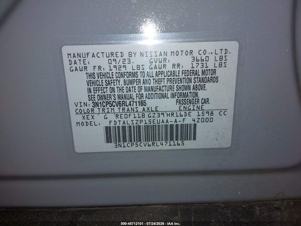 2024 NISSAN KICKS SV XTRONIC CVT — I9