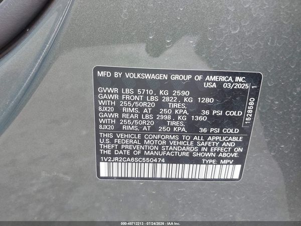 2025 VOLKSWAGEN ATLAS 2.0T SE W/TECHNOLOGY — I9