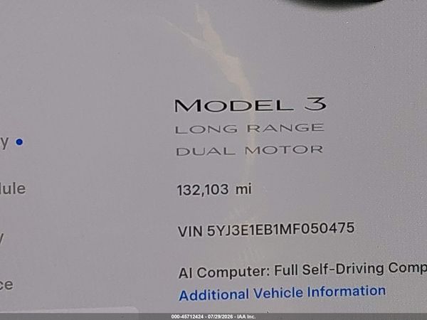 2021 TESLA MODEL 3