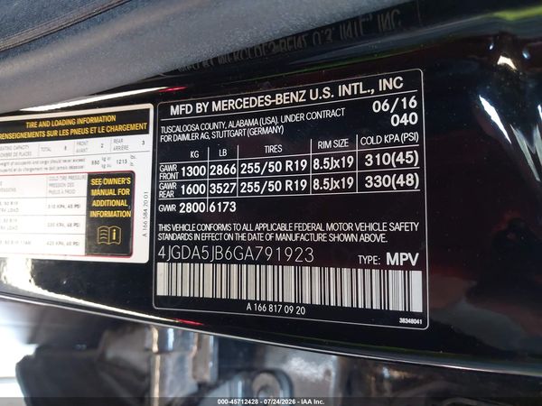2016 MERCEDES-BENZ GLE 350 GLE350