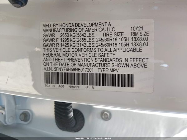 2022 HONDA PILOT AWD EX-L