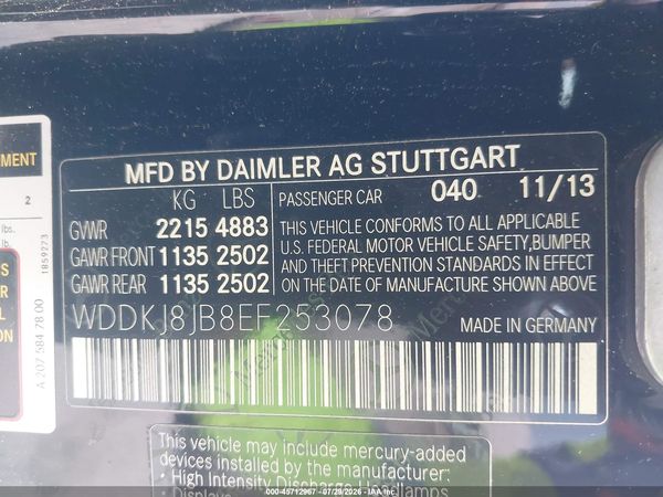 2014 MERCEDES-BENZ E 350 4MATIC
