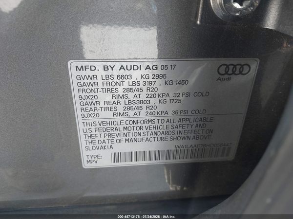 2017 AUDI Q7 3.0T PREMIUM